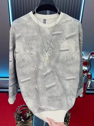 全身图案,一眼就看上#男士卫衣#打底男 #穿搭#秋季新品