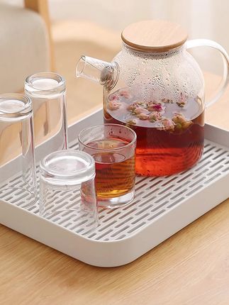 加厚托盘双层沥水盘加深茶杯家用塑料长方形茶盘收纳盘水杯置物架 #碗盘沥水架 #茶盘收纳盘#水杯置物架 #长方形茶盘#沥水架置物架