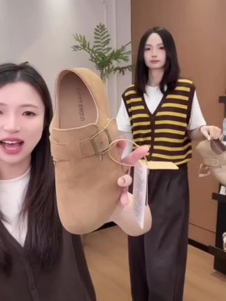 辰小六【一脚蹬真皮勃肯】琥珀流光复古风扣带懒人全包博肯鞋