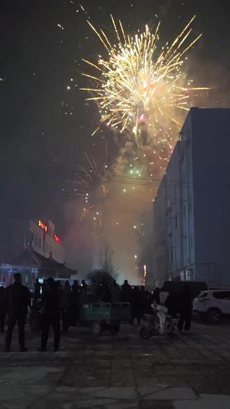 夜空为幕,烟花作笔,写尽人间欢喜。我的家乡正月二十庙会烟花秀#地方习俗 #人间烟火 #乡村年味