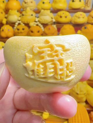 招财进宝大元宝 #实心竹手把件 #竹雕#竹雕刻 #手艺人在抖音 #文玩爱好者