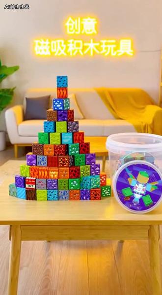 我的世界磁力方块 我的世界磁力方块玩具拼装磁吸积木拼搭创意百变立体超大颗粒#我的世界 #我的世界磁力方块 #益智玩具 #想象力