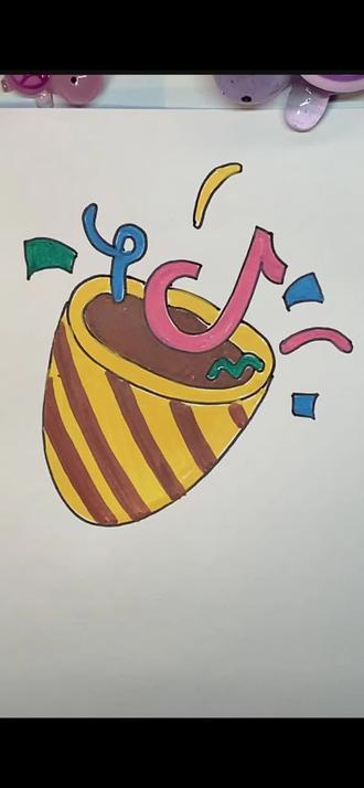 宝宝们节日的礼花你们准备好了吗?一起来画吧#简笔画#表情包#儿童动画 #一学就会系列 #亲子互动