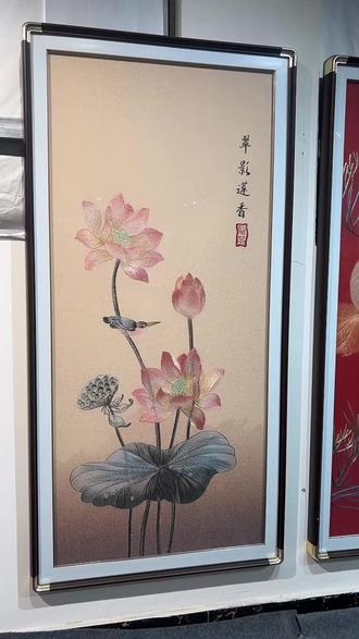 新中式荷花装饰画!安装快还不怕压?