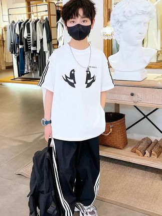 #抖音小助手 #男童中大薄款夏装韩版时尚夏短袖长裤#男童穿搭 #高品质童装 #春秋穿搭