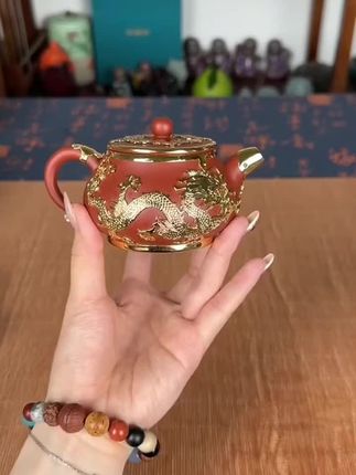 联谊金镶玉紫砂茶壶陶瓷中式150ml个人小茶壶手工泡茶高档礼盒装#茶具好物推荐 #高端茶器 #爱生活爱喝茶