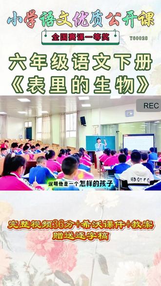 《表里的生物公开课》 六年级语文下册《表里的生物》超哇塞!这么好的精品课,能和大家一起分享的快乐才是真正的快乐,就像得到了珍贵的宝藏。《课堂实录视频➕课件ppt➕教案》,(教师备课),优秀名师实录,名师公开课堂,每日更新分享!#六年级语文下册公开课 #六年级语文下册公开课课件教案 #表里的生物公开课 #表里的生物公开课课件教案