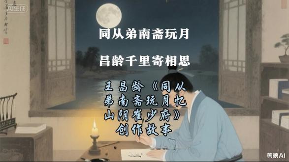 同从弟南斋玩月 昌龄千里寄相思一一王昌龄《同从弟南斋玩月忆山阴崔少府》创作故事
#唐诗三百首#王昌龄#诗词故事#古诗词的魅力#学习打卡