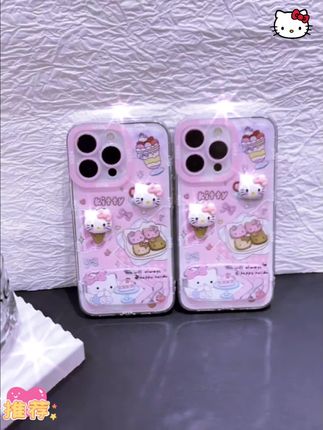 甜品凯蒂支架适用苹果13手机壳iPhone15/17Promax华为oppo小米vivo#手机壳 #好物推荐🔥 #强烈推荐#这也太好看了 #仙女必备