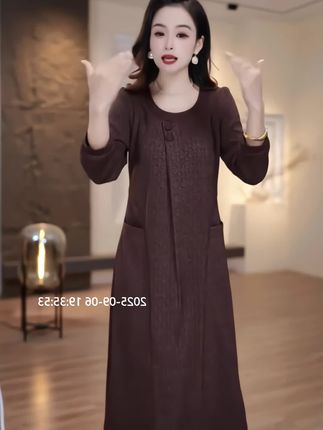 时尚气质简约连衣裙2025春秋新款女士优雅减龄显瘦遮肉中长款裙子#秋季穿搭 #遮肉显瘦连衣裙 #气质这一块拿捏死死的 #洋气减龄 #时尚简约大方 @DOU+小助手