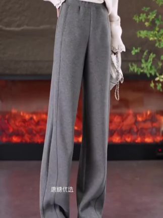 加绒显瘦直筒休闲裤#休闲裤# 一条可以过冬的裤子#报恩裤 #秋冬新款
