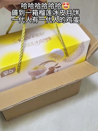 哈哈哈哈哈哈,薅到一箱榴莲冰皮月饼,一箱才这个价?#薅羊毛#月饼#冰皮月饼 #零食推荐#好吃