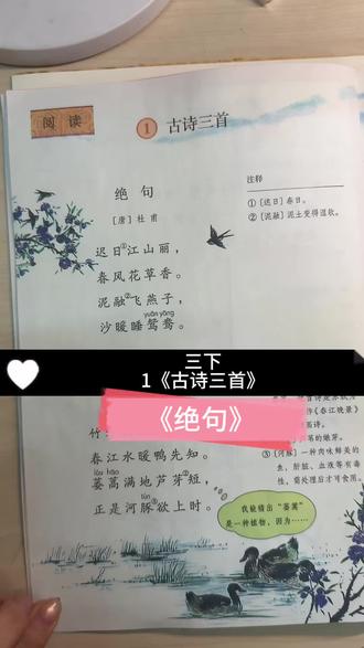 【三年级下册语文】第一课《绝句》生字+古诗讲解|杜甫笔下的春日美景🎨#课文 #小学古诗 #三年级下册语文#语文预习