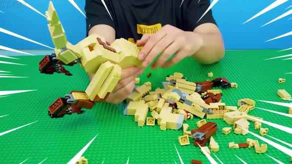 乐高积木复刻恐龙:如何用简单的乐高积木块 复刻出威武霸气的侏罗纪恐龙呢#乐高#乐高积木#霸王龙#宝贝年味企划#妈咪新风向