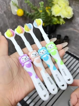 4支儿童三面软毛牙刷3~12岁 柔软细毛 洁净护龈 高档家用牙刷学生#好物推荐🔥 #每日分享 #颜值高 #好货