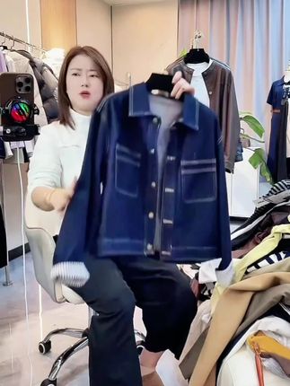 设计感小众牛仔外套女装2025秋季洋气短款长袖衬衫小个子上衣6969#源头实力厂家 #每日穿搭look #每日搭配分享