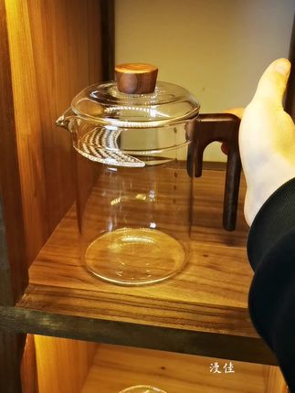 纳福煮泡壶#煮泡壶 #月牙滤片公道杯 #月牙壶 #泡茶壶玻璃家用 #茶生活