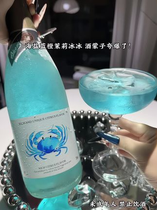 海盐蓝橙茉莉冰冰,一口爆汁的气泡果酒,真的好喝到离谱甜!平时火锅烧烤来一瓶,真的太过瘾了!#超便宜超划算 #果酒#气泡酒#微醺时刻#仙女都在喝什么