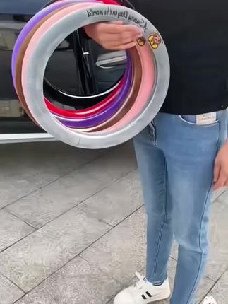 短毛绒汽车方向盘套卡通防寒保暖耐磨松弛感通用把套男女防滑刺绣#汽车方向盘套 #方向盘套 #方向盘套推荐