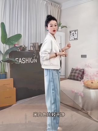 秋季新款2025休闲百搭时尚上衣女短款简约宽松外套秋季女外套#完美搭配 #每日分享 #穿搭技巧 #外套穿搭