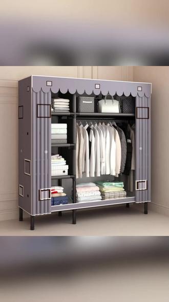 全钢架加粗加厚组装布衣柜 家用卧室结实耐用出租房衣橱 #简易衣柜家用 #卧室布衣柜 #全钢架衣柜 #出租房衣橱 #结实耐用衣柜