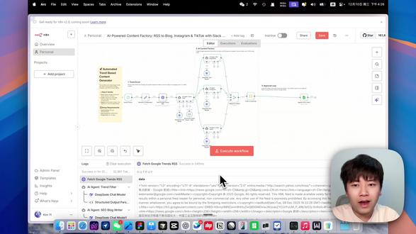 用 n8n 搭建 AI Agent 自动找爆款选题 本期视频我用 n8n 搭了一个 AI Agent 工作流:
每 8 小时自动抓取 Google Trends
用大模型帮你筛选最有可能在社交媒体上爆火的选题
一键生成长文章、图文内容、视频脚本
适合想提升选题效率、搭建内容矩阵的自媒体创作者和内容团队。
如果你也想用 AI 帮你省时间、稳产出,欢迎订阅,后面还会更新更多 Agent 与工作流实战案例。
#AI工具 #agent #工作流 #自媒体运营 #n8n