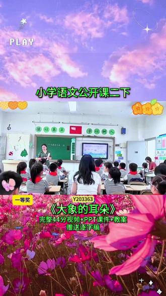 6-Y203363语文二下《大象的耳朵》 (44分视频+PPT课件+教案+逐字稿)完整课堂流程+互动设计+重难点讲解,贴合教材考点,课堂氛围超活跃,不管是备课参赛还是日常教学都能用,干货满满,建议老师们收藏慢慢看👀#小学语文 #优质课 #公开课 #课堂实录 #新课标