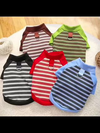 秋冬新品宠物小中大狗狗猫咪衣服饰用品打底衫外穿条纹德绒泰迪熊#萌宠穿搭 #宠物时尚 #宠物衣服 #宠物秋衣 #萌宠好物 @我要上热门