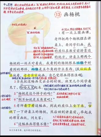 小学二年级语文下册《画杨桃》 #语文笔记#小学语文#二年级语文下册#画杨桃 小学二年级语文下册《画杨桃》课堂笔记与朗读