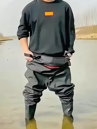 下水裤加厚水鞋连体赶海涉水裤皮裤 抓捕鱼防水衣雨裤#下水裤#加厚涉水裤#连体下水裤#涉水裤#抓鱼裤