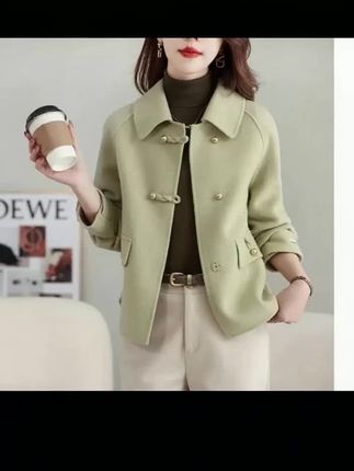 盘扣呢子外套#减龄气质 #穿出自信穿出美丽 #时尚穿搭女装 #超好看 #谁穿谁漂亮