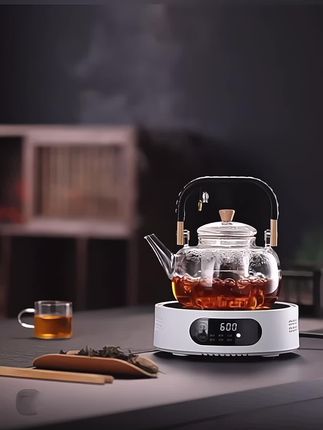 #玻璃煮茶壶 耐高温蒸煮茶器新款#提梁壶#电陶炉 烧水壶#泡茶壶#茶具套装