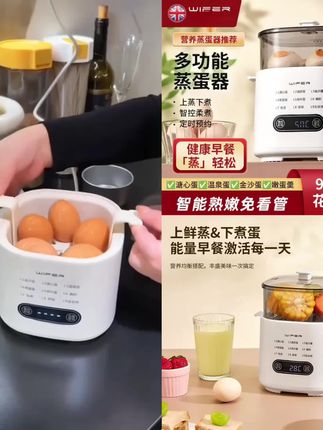 WIFER好夫人电蒸锅智能蒸蛋煮蛋器多功能预约早餐机家用自动断电#好物推荐🔥 #营养早餐