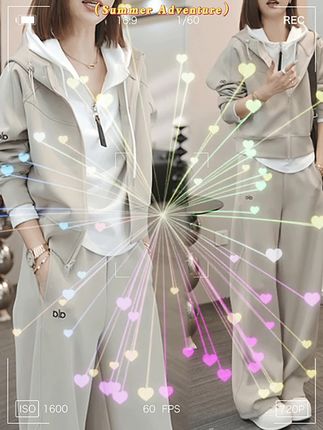 #网红洋气炸街套装女2025年春秋新款连帽卫衣外套休闲阔腿裤两件套