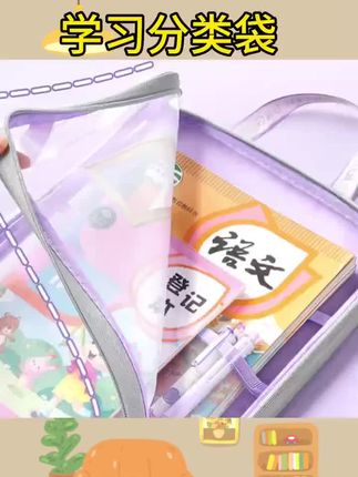#学习分类科目袋 #档案袋 #小学生作业袋 L型科目分类袋手提透明文件袋拉链式网纱大开口学生拎书袋考试专用袋初中生小学生作业补习袋档案试卷收纳袋#收纳袋 #学习分类袋