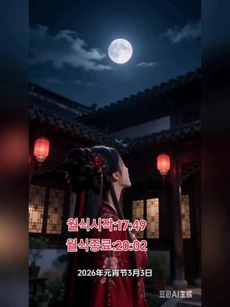 元宵节看月全食#月全食 #血月 #정월대보름날 월식현상