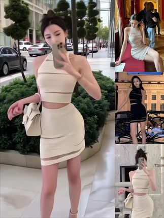 挂脖设计勾出天鹅颈 网纱与针织碰撞 若隐若现的诱惑 纯欲值直接拉满✨ 高腰短裙一穿 腿长秒变一米八 走路带风的清冷御姐范 谁穿谁是财阀千金既视感 今夏炸街就靠它 闭眼入不踩雷!! #高级感穿搭 #性感天花板 #御姐风套装 #显瘦显高神器#夏天该有的样子