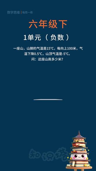 六年级下 一单元 负数 #数学思维训练#小学数学#数学思维#小学数学思维训练#数学小升初