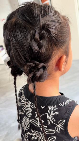 扎一次美一次#儿童编发 #简单好看发型