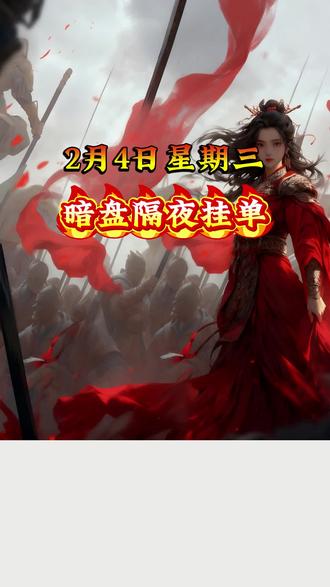 2月4日星期三暗盘隔夜挂单