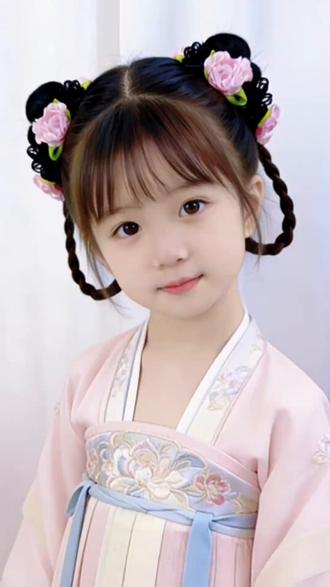 女童春夏哪吒花苞丸子头康乃馨花朵发圈甜美花花盘头发假发圈发饰 #母婴好物有问必答