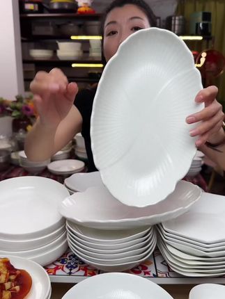 2只装12英寸纯白家用陶瓷高级感鱼盘蒸鱼盘红烧鱼盘子水果盘#陶瓷餐具 #陶瓷鱼盘 #鱼盘 #陶瓷盘 #寿司盘