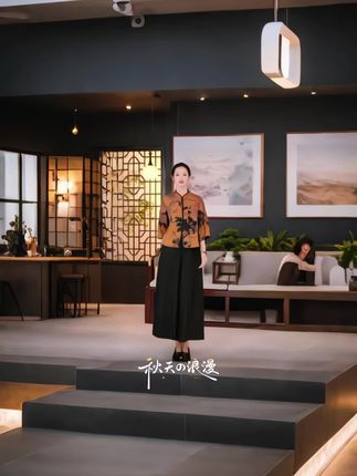 时尚气质上衣,女春夏新款新中式复古印花立领短款外套#谁穿谁好看@DOU+小助手