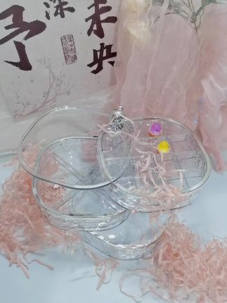 首饰收纳盒#新款高档 #精致耳环项链收纳 #耳钉饰品盒子 #多层旋转 #首饰盒