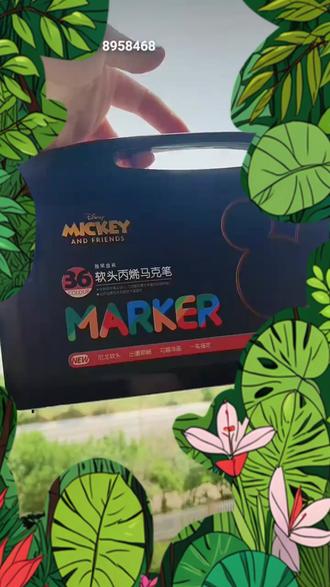 丙烯马克笔 Disney/迪士尼软头丙烯马克笔不透纸可叠色儿童24色涂色马克笔#24色马克笔 #丙烯颜料笔 #儿童涂色笔 #叠色效果 #涂色神器