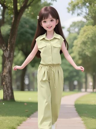 #这也太好看了 #儿童时尚套装#夏季穿搭 #儿童时尚休闲简约套装#骗你生女儿