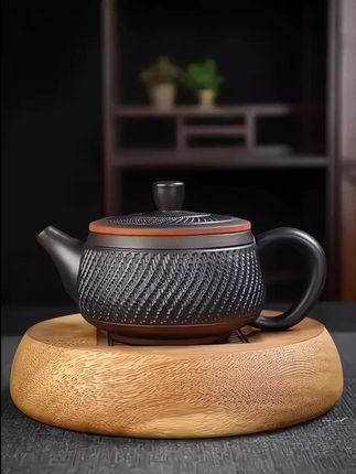 紫陶茶壶,半手工跳刀纹,大容量汉瓦壶,茶具套装,泡茶复古壶#紫陶 #茶壶#汉瓦壶 #茶具套装#泡茶壶