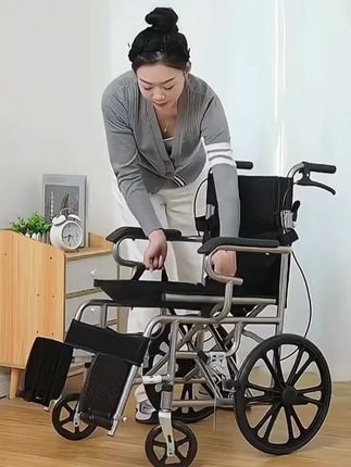 #三三八手动轮椅#车老人多功能耐用折叠老年人代步车#蒋三姐,安家具农用工具好物