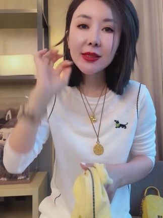 【刺绣小狗】2025早秋新款胸口刺绣小狗圆领长袖T恤上衣LK2506298#高级穿搭 #强烈推荐 #优雅气质 #圆领长袖t恤 #早秋新款