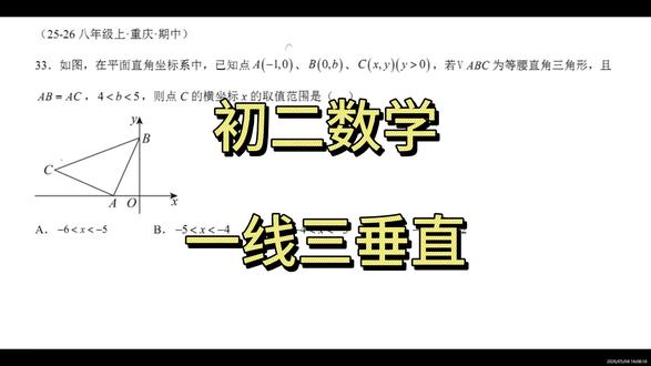 初二数学——一线三垂直中的求范围 #初中数学 #压轴题 #几何模型 #中考数学 #一线三垂直